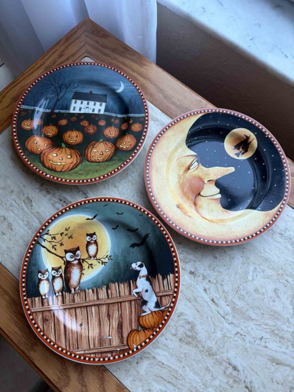 Sakura Pumpkin Hollow Halloween Plates Set of 3 David Carter Brown 2002